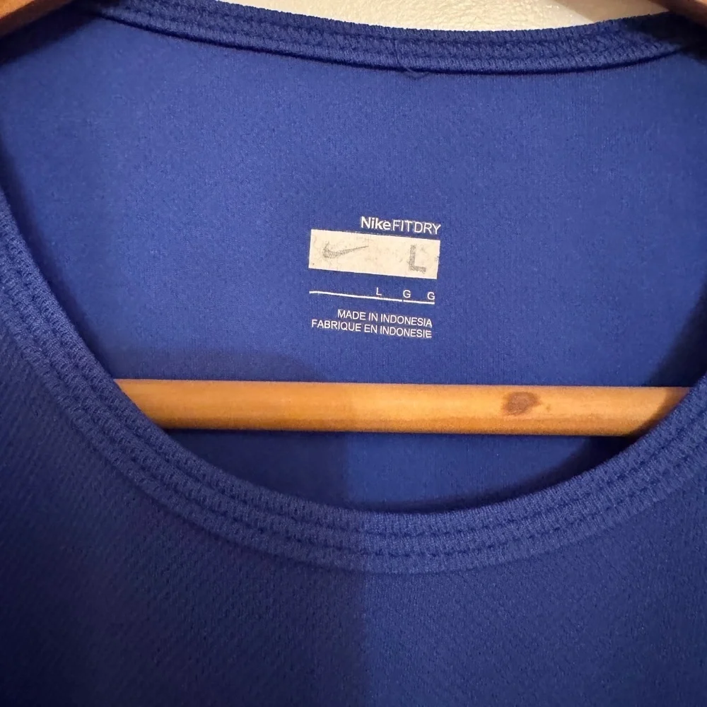 Men's Nike Pro Dri-FIT Sleevels Shirt, Blue, Size Large - Picture 2 of 3